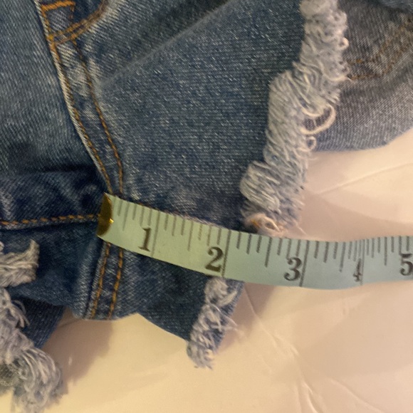 -PacSun High Rise Festival Jean Shorts    Size 23 Distressed Raw Hem - Picture 7 of 7